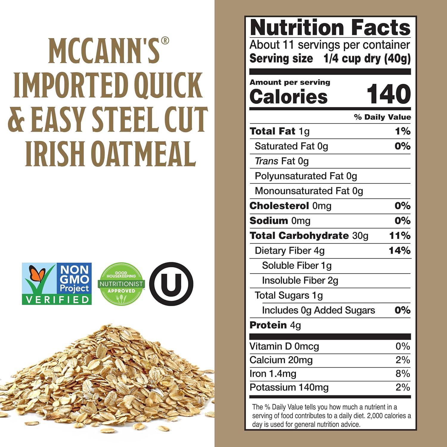 image:imageMcCanns Irish Oatmeal Quick Cooking Rolled Oats 16 OunceQuick Easy