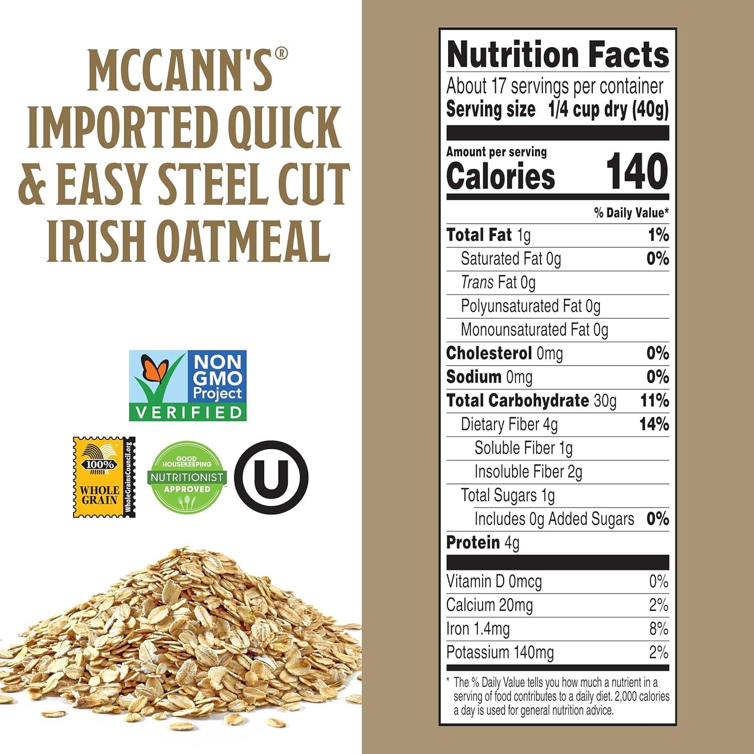 image:imageMcCanns Irish Oatmeal Quick Cooking Rolled Oats 16 OunceQuick Easy