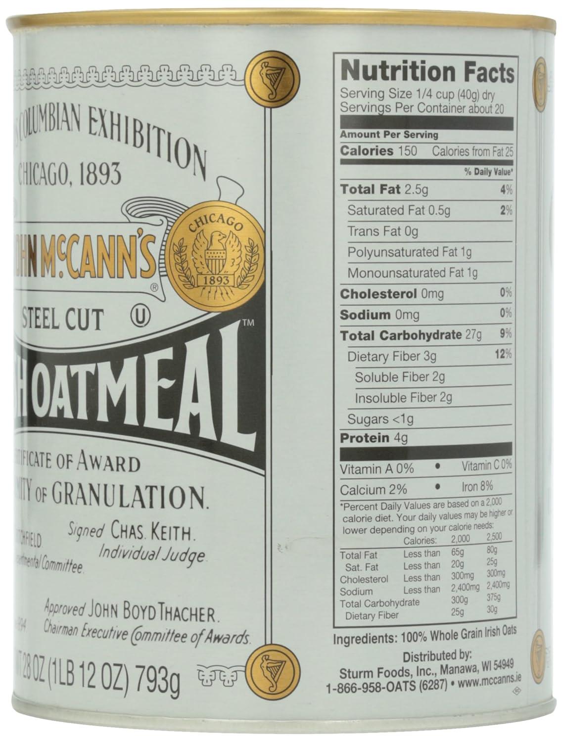 image:imageMcCanns Irish Oatmeal Quick Cooking Rolled Oats 16 OunceTin