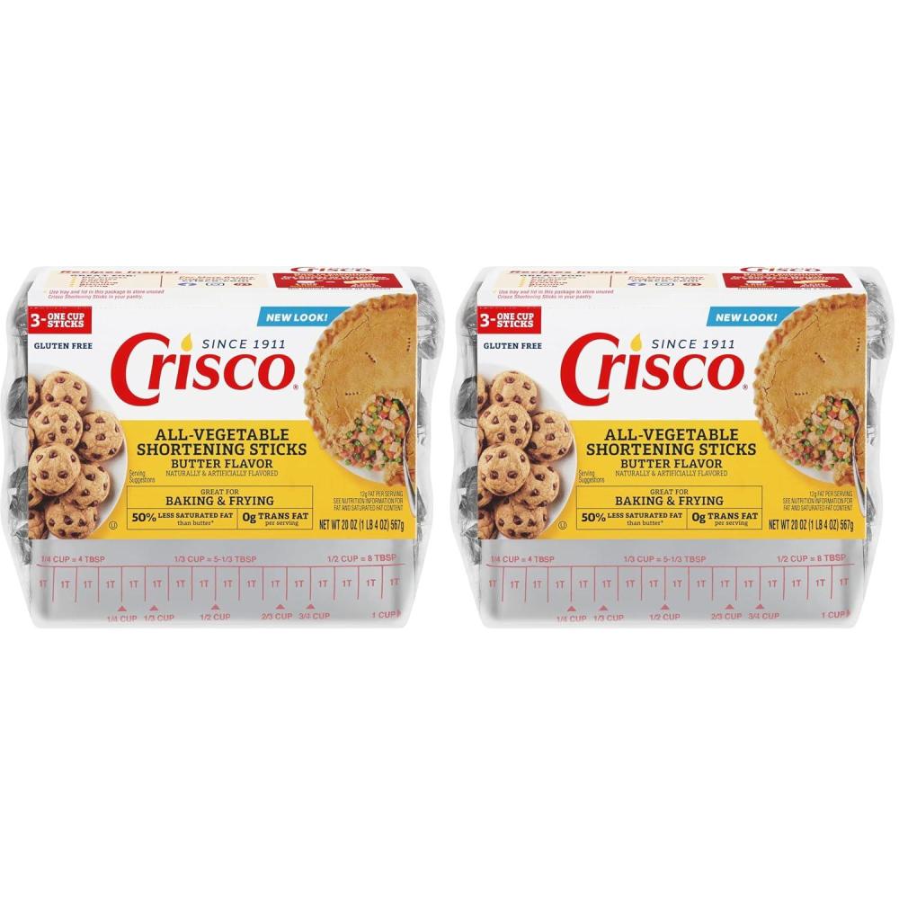 image:imageCrisco Butter Flavor AllVegetable Shortening Sticks 20 Ounce 3 Sticks20 ounces Pack of 2